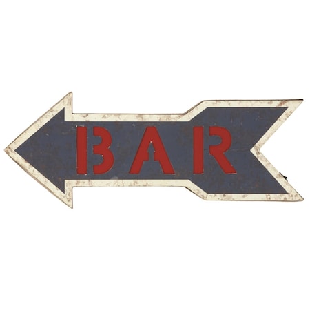 Metal Sign Bar Arrow, Blue